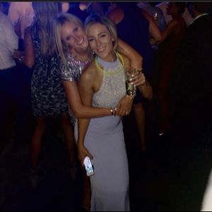 Asos High Neck Dress Baby Blue color